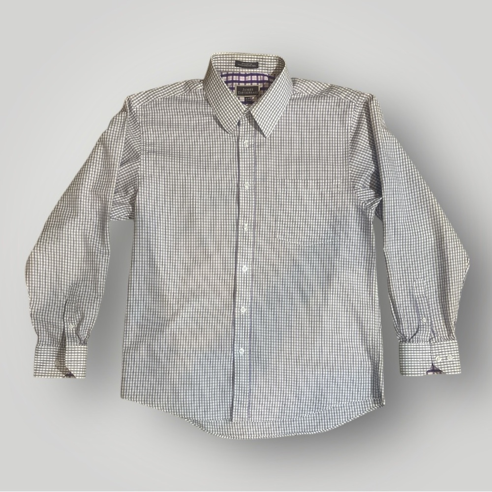 James Tattersall Men's XL Cotton Tattersall Check Button Down Shirt 17-17.5